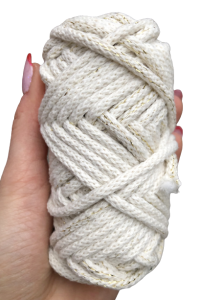 Sznurek bawełniany z rdzeniem ZŁOTA NITKA kość słoniowa 20m 5mm