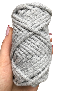 Sznurek bawełniany z rdzeniem SREBRNA NITKA szary 20m 5mm