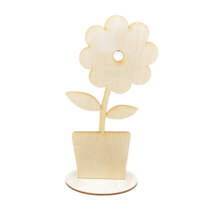 Drewniany kwiatek w doniczce prezent kwiat 20cm 