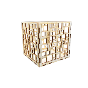 Lampion latarenka drewniany ze sklejki decoupage ozdoba świecznik 11cm 