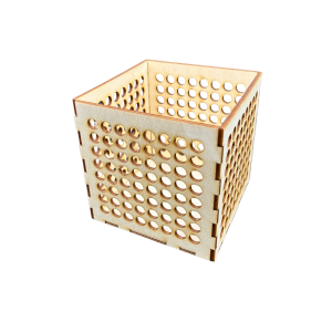 Lampion drewniany latarenka ze sklejki decoupage ozdoba świecznik 11cm 