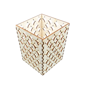 Lampion drewniany latarenka ze sklejki decoupage ozdoba świecznik 14cm 