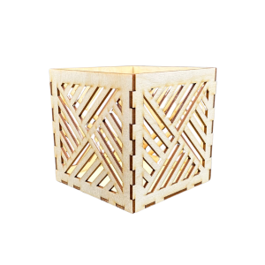 Lampion drewniany latarenka ze sklejki decoupage ozdoba świecznik 11cm 