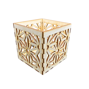 Lampion drewniany latarenka ze sklejki decoupage ozdoba świecznik 11cm 