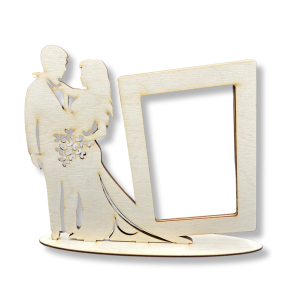 Drewniana ramka na zdjęcie ślub wesele młoda para ze sklejki decoupage 