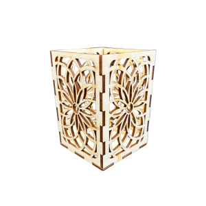 Lampion latarenka drewniany ze sklejki decoupage ozdoba świecznik 10cm 