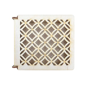 Drewniane pudełko ażurowe szkatułka ze sklejki zamykane decoupage prezent 