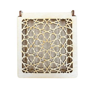 Drewniane pudełko ażurowe szkatułka ze sklejki zamykane decoupage prezent 