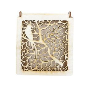 Drewniane pudełko ażurowe szkatułka ze sklejki zamykane decoupage prezent 