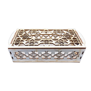 Drewniany chustecznik serwetnik pudełko ze sklejki decoupage ażur 23cm 