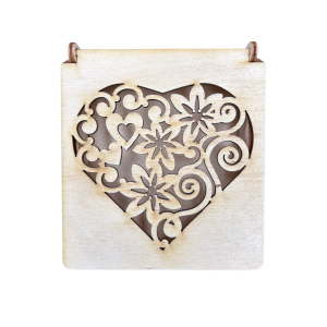 Drewniane pudełko ażurowe szkatułka ze sklejki zamykane decoupage prezent 