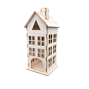 Drewniany dom domek lampion latarenka ze sklejki 3D ozdoba decoupage dekor 