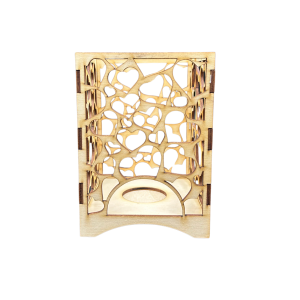 Lampion latarenka drewniany ze sklejki decoupage ozdoba świecznik 14cm 