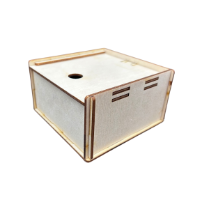 Drewniane pudełko szkatułka przybornik ze sklejki zamykane decoupage 