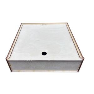 Drewniane pudełko szkatułka przybornik ze sklejki zamykane decoupage 