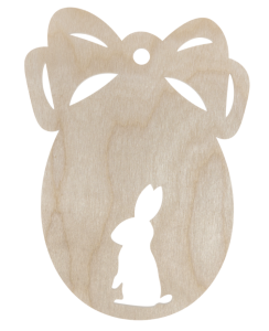 Drewniana zawieszka jajko jajo wielkanocne dekor decoupage ze sklejki zając 