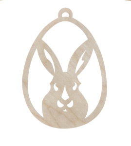 Drewniana zawieszka jajko jajo wielkanocne dekor decoupage ze sklejki zając 