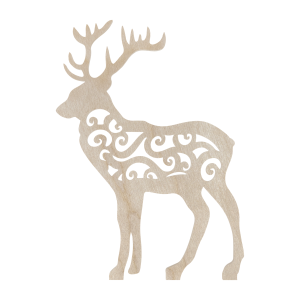 Drewniany jeleń jelonek renifer dekor ze sklejki decoupage ozdoba święta 