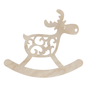 Drewniany renifer na biegunach reniferek Rudolf ze sklejki decoupage dekor 