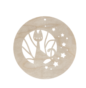 Drewniana podkładka podstawka podkładki pod kubek kot kotek decoupage dekor 