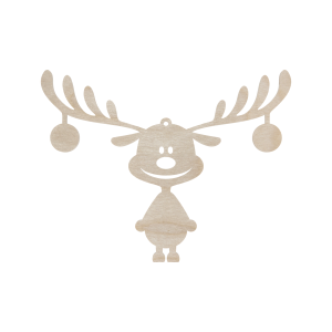 Drewniana zawieszka renifer reniferek na choinkę ze sklejki decoupage dekor 