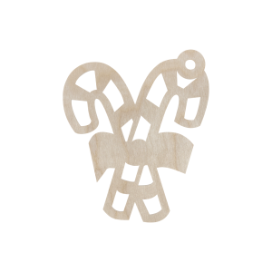 Drewniana zawieszka na choinkę laska cukrowa decupoage ze sklejki dekor 