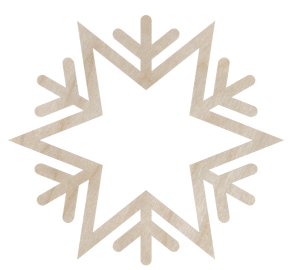 Drewniana zawieszka śnieżynka płatek śniegu na choinkę ze sklejki decoupage 