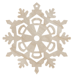 Drewniana zawieszka śnieżynka płatek śniegu na choinkę ze sklejki decoupage 