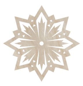 Drewniana zawieszka śnieżynka płatek śniegu na choinkę ze sklejki decoupage 