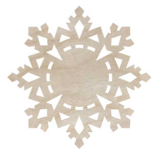 Drewniana zawieszka śnieżynka płatek śniegu na choinkę ze sklejki decoupage 