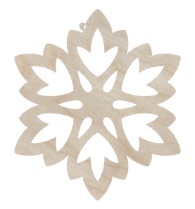 Drewniana zawieszka śnieżynka kwiat płatek na choinkę ze sklejki decoupage 