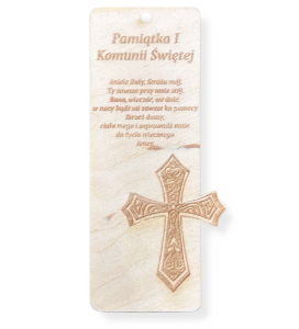 Podziękowanie dla gości Komunia zakładka do książki ze sklejki prezent 