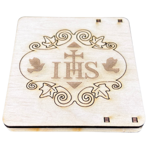 Drewniane pudełko komunijne pamiątka pudełeczko szkatułka komunia prezent 