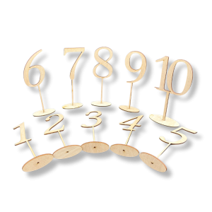 Drewniana dekoracja numery cyfry na stół stolik stoły na wesele ślub dekor 