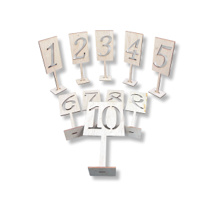 Drewniana dekoracja numery cyfry na stół stolik stoły na wesele ślub dekor 
