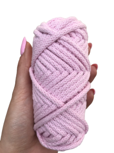 Sznurek bawełniany z rdzeniem różowy 20m 5mm