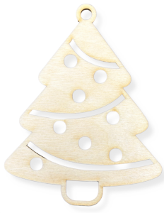 Drewniana zawieszka choinka drzewko ze sklejki decoupage dekor ozdoba 