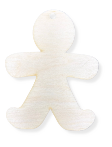 Drewniana zawieszka piernikowy ludzik ciastek ze sklejki decoupage 