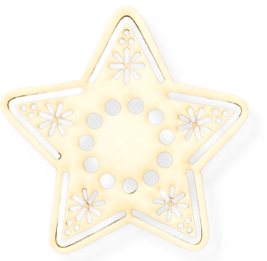Drewniana zawieszka gwiazda gwiazdka decoupage dekor ze sklejki ozdoba