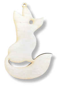 Drewniana zawieszka lis lisek ze sklejki decoupage dekor na choinkę