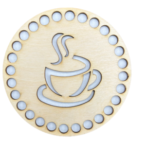 Drewniana podkładka pod kubek kawa dekor baza 