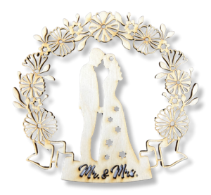 Drewniana para młoda ze sklejki dekor na ślub wesele  zakochani ozdoba 