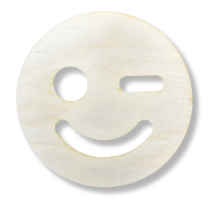 Drewniana emotka uśmiech dekor podkładka podstawka pod kubek emotikon koło 
