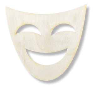 Drewniana maska dekor decoupage podkładka podstawka ozdoba ze sklejki