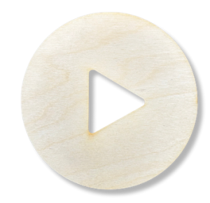 Drewniany dekor przycisk play podkładka podstawka decoupage koło 