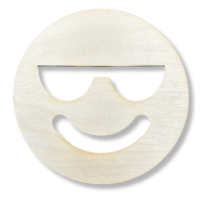 Drewniana emotka uśmiech dekor podkładka podstawka pod kubek emotikon koło 