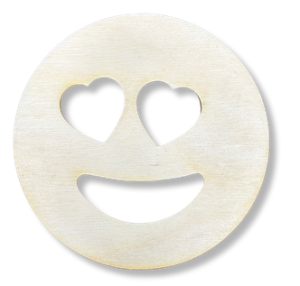 Drewniana emotka serca dekor podkładka podstawka pod kubek emotikon koło 