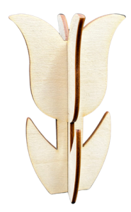 Drewniany kwiatek kwiat stojący tulipan 3D prezent dekor decoupage