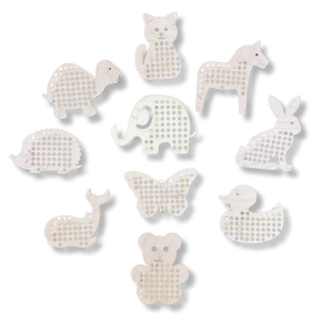 Drewniana przeplatanka sznurowanka nawlekanka zestaw zwierzęta ze sklejki 