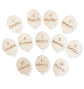 Drewniane tabliczki karty do zdjęć dziecka z miesiącami pierwszy rok życia 